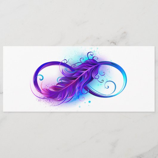 Menu L'infini avec plume violette (Devant)