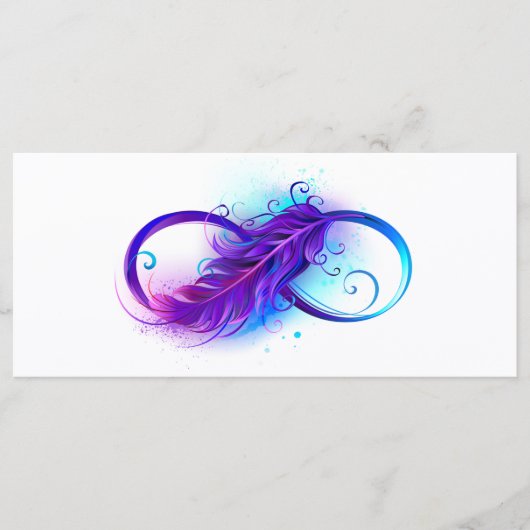 Menu L'infini avec plume violette (Devant)