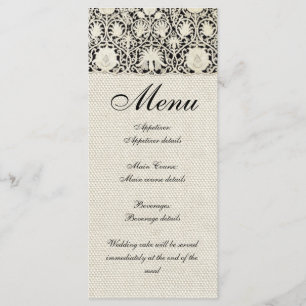 Menu Linge de dentelle mariage blanc classique jolie