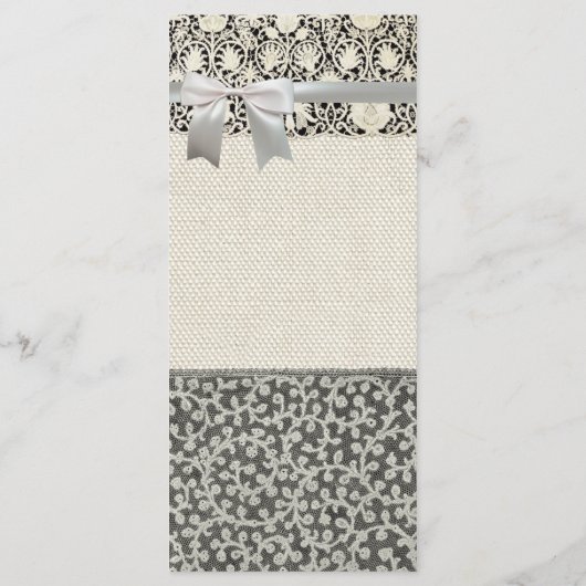 Menu Linge de dentelle mariage blanc classique jolie (Dos)