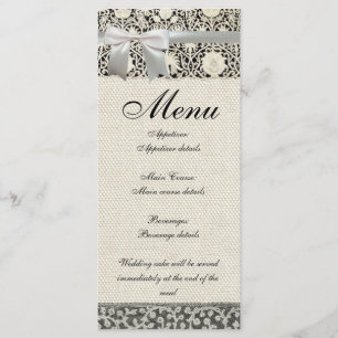Menu Linge de dentelle mariage blanc classique jolie