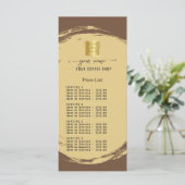 Menu Liste de Prix Marron Foncé (Debout devant)