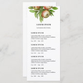 menu liste des prix des pommes aquarelle (Devant / Derrière)