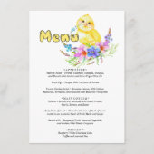 Menu Little Chick Baby shower (Devant)