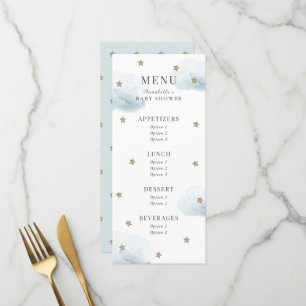 Menu Little Star Blue Baby shower