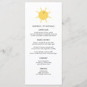 Menu Little Sunshine Party (Devant)