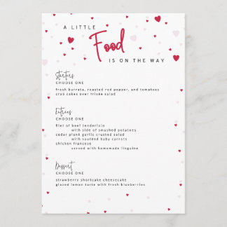 Menu Little Sweetheart - Le Baby shower de Valentine