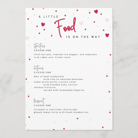 Menu Little Sweetheart - Le Baby shower de Valentine (Devant)