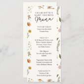 Menu Little Wildflower Ivory Baby shower (Voorkant / Achterkant)