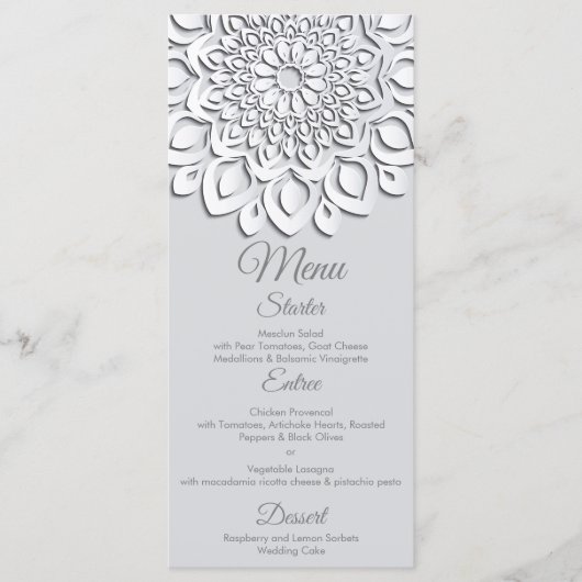 Menu Livre blanc contemporain Coupe Mariage Mandala (Devant)