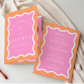 Menu Livret de Jeu de Baby Shower Vague Orange Ros