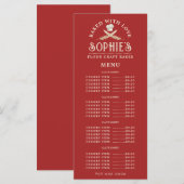 Menu Logo Baker unique boulangerie pâtisserie Chef Red (Devant / Derrière)