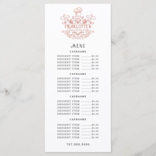 Menu Logo rose Rose boulangerie Baker (Devant)
