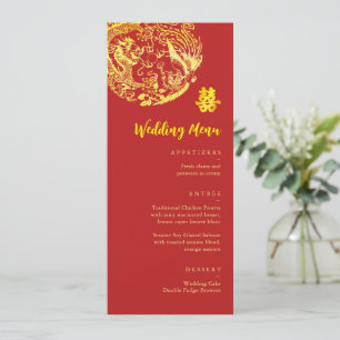 Menu Logo traditionnel chinois Dragon Phoenix mariage