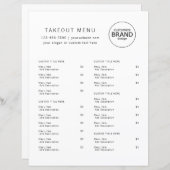 Menu Logo van restaurant met Catering minimalist (Voorkant / Achterkant)
