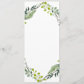 Menu Loin d'Eucalyptus Hand-Drawn Greenery Wedding (Dos)