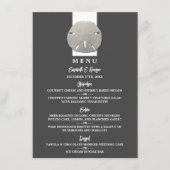 Menu Lone Sand Dollar - Charcoal Grey - Beach Wedding (Devant)