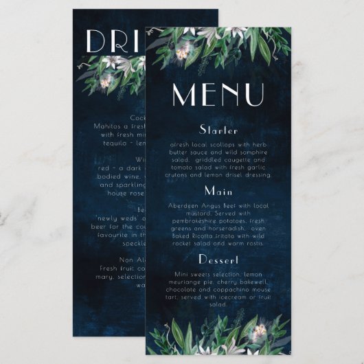 Menu long 4x9 Modèle 9, (Devant / Derrière)