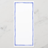 Menu Long Mariage Bleu Français manuscrit (Dos)