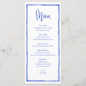 Menu Long Mariage Bleu Français manuscrit (Devant)