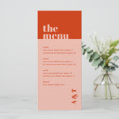 Menu Longue Gras Moderne Minimal Mariage Rose Oran (Debout devant)