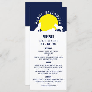 Menu Loups au clair de lune, Bonne Halloween