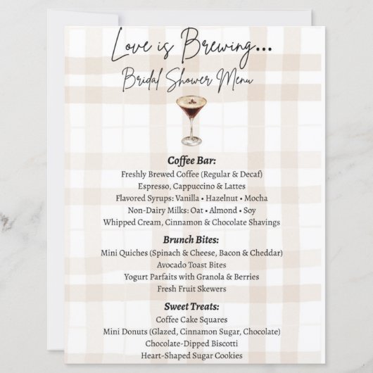 Menu Love is Brewing (Devant)