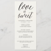 Menu Love Is Sweet Calligraphy Script Mariage classique (Devant)
