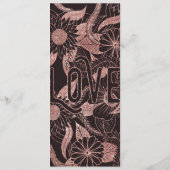 Menu Love Rose Gold Parties scintillant Fille Fleurs Mo (Dos)