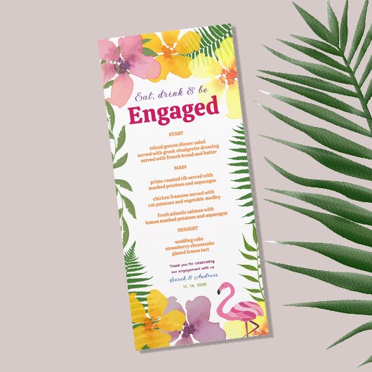 Menu Luau Parti d'engagement Tropical