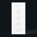 Menu Lucy Grey Classique Mariage élégant<br><div class="desc">Un menu de mariage élégant,  avec un style classique et une combinaison de typographie de script et de polices serif traditionnelles. Ce design simple va bien avec n'importe quel style de mariage.</div>
