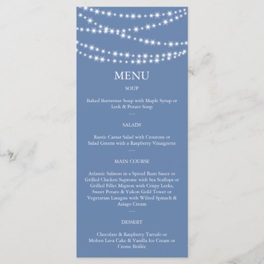 Menu Lumière bleu clair (Devant)