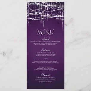 Menu Lumières à cordes blanches sur le violet royal