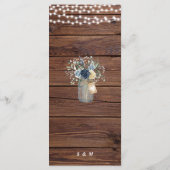 Menu Lumières de Chaîne en Bois Rustique Mariage Pot Ma (Dos)
