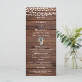 Menu Lumières de Chaîne en Bois Rustique Mariage Pot Ma (Debout devant)