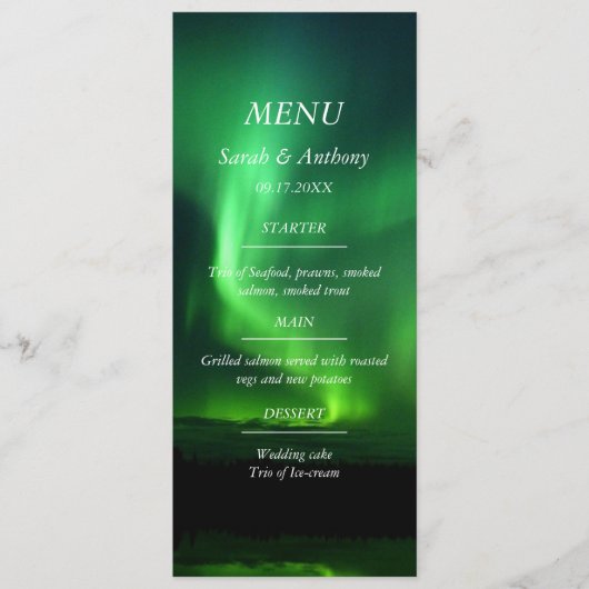 Menu Lumières du Nord Aurora Borealis Alimentation Mari (Devant)