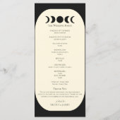 Menu Lunar Luxe Black Cream Moon Phase Wedding Programm (Dos)