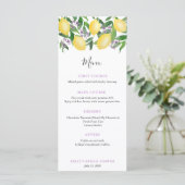 Menu Luncheon de mariage douche de mariage Citron Lavan (Debout devant)