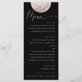 Menu Lune blush mystique | Dîner Mariage noir élégant (Devant)