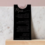 Menu Lune blush mystique | Dîner Mariage noir élégant<br><div class="desc">Créez une atmosphère inoubliable à votre réception de mariage avec ce menu sombre et rêveur. Une lune céleste douce brille contre un arrière - plan noir profond, associée à un script gracieux pour un look élégant mais maussade. Cette pièce est idéale pour les couples de style mariage mystique, romantique ou...</div>