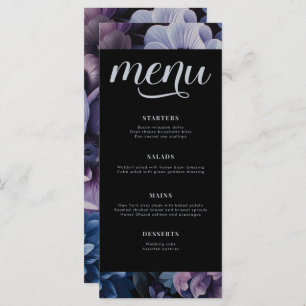 Menu Lune botanique Mariage floral gothique