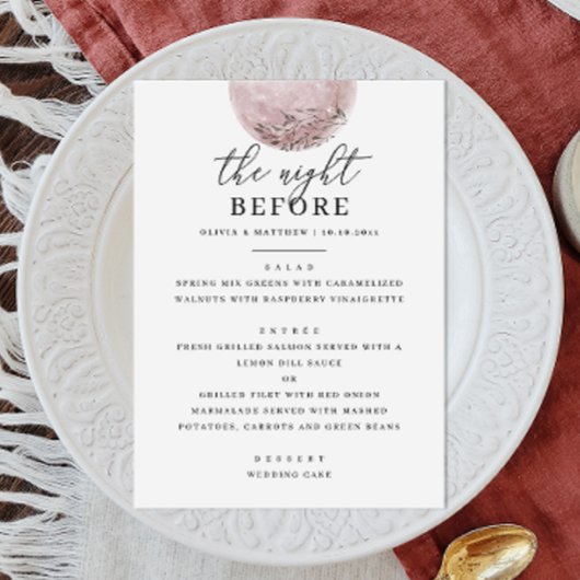 Menu Lune céleste | Soirée de répétition