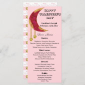 Menu Lune d’or Joyaux de coeur jaune Saint-Valentin Men (Devant / Derrière)