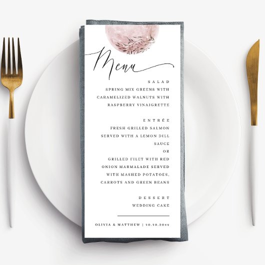 Menu Lune Rouge Romantique | Dîner de Mariage Céleste