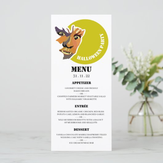 Menu Lune Wolf, fête d'Halloween (Debout devant)