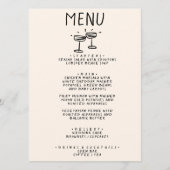 Menu Lunettes de Champagne Tirées À Main Rétro Mariage (Devant)