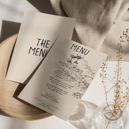 Menu Lunettes de Champagne Tirées À Main Rétro Mariage