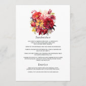 Menu Luscieux Mariage de fleurs rouges (Dos)