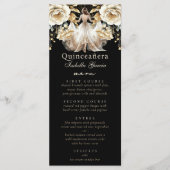 Menu Luxe Black Ivory & Gold Quinceañera (Devant)
