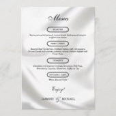 Menu Luxe Éternel Moderne Texture Mariage Chic Blanc (Devant)